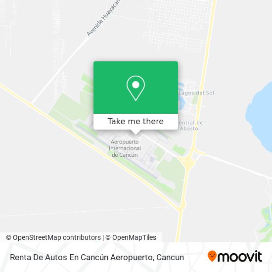 Mapa de Renta De Autos En Cancún Aeropuerto