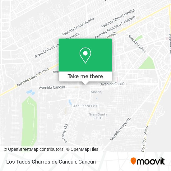 Los Tacos Charros de Cancun map