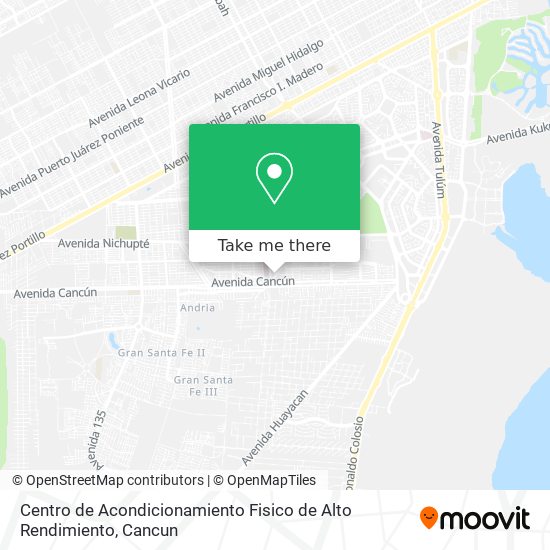 Mapa de Centro de Acondicionamiento Fisico de Alto Rendimiento