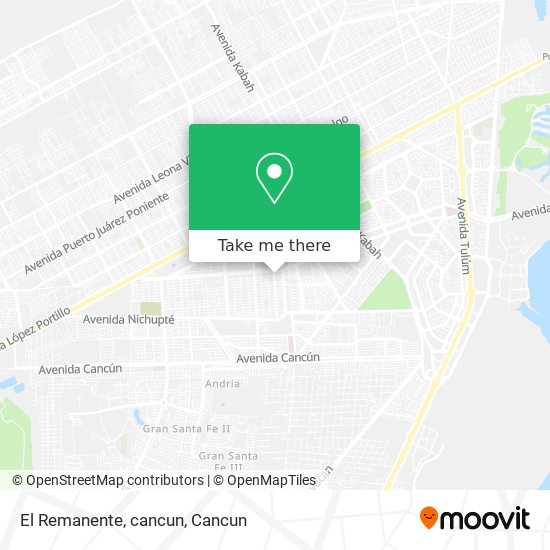 Mapa de El Remanente, cancun