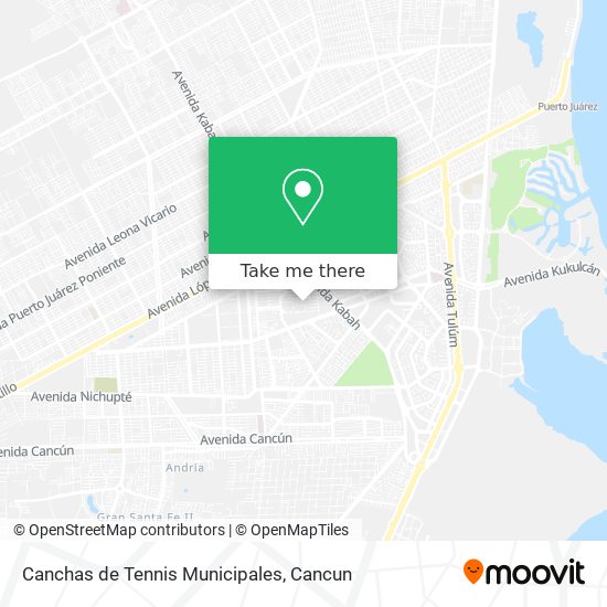 Mapa de Canchas de Tennis Municipales