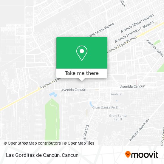 Las Gorditas de Cancún map