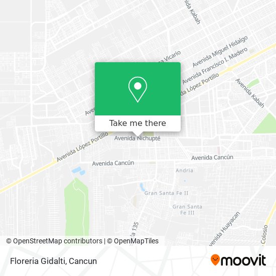 Mapa de Floreria Gidalti