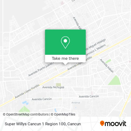 Mapa de Super Willys Cancun 1 Region 100
