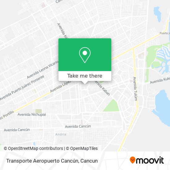 Mapa de Transporte Aeropuerto Cancún