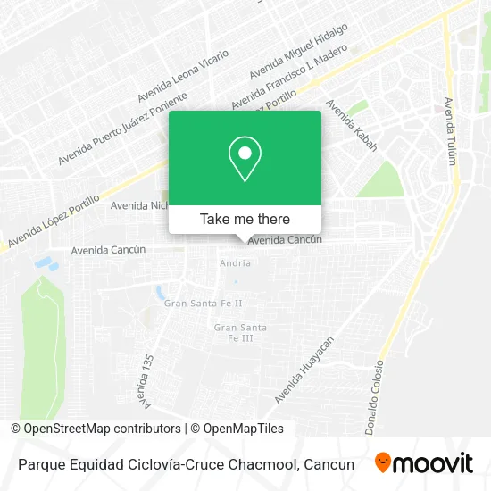 Parque Equidad Ciclovía-Cruce Chacmool map