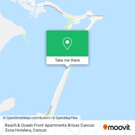 Beach & Ocean Front Apartments Brisas Cancun Zona Hotelera map