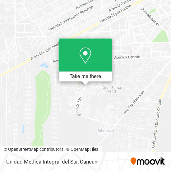 Mapa de Unidad Medica Integral del Sur