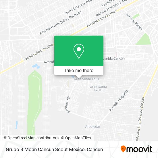 Grupo 8 Moan Cancún Scout México map