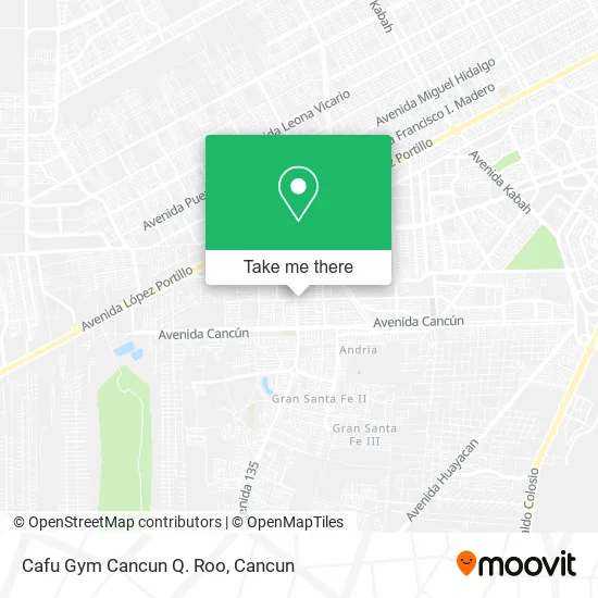Cafu Gym Cancun Q. Roo map