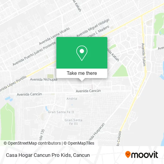 Casa Hogar Cancun Pro Kids map
