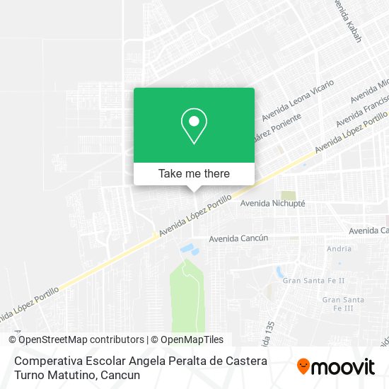Mapa de Comperativa Escolar Angela Peralta de Castera Turno Matutino