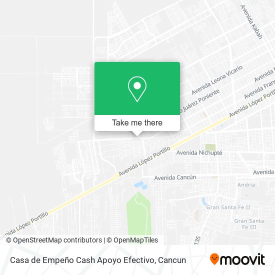 Mapa de Casa de Empeño Cash Apoyo Efectivo