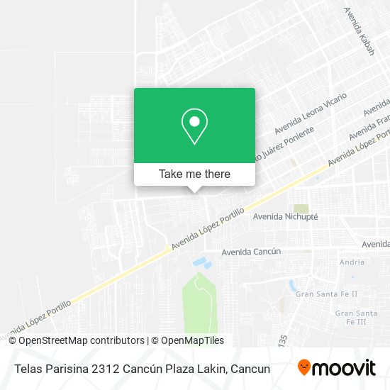 Mapa de Telas Parisina 2312 Cancún Plaza Lakin