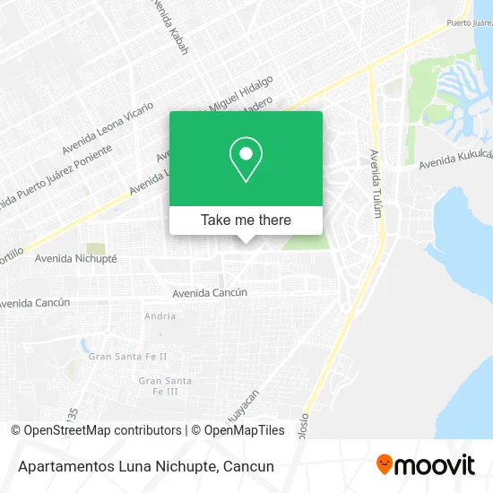 Apartamentos Luna Nichupte map