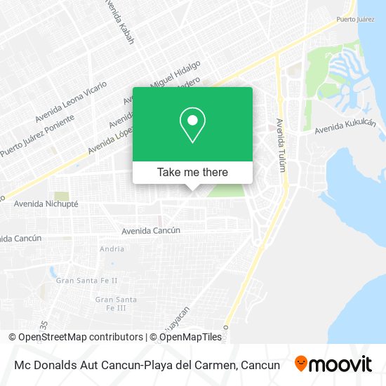 Mc Donalds Aut Cancun-Playa del Carmen map