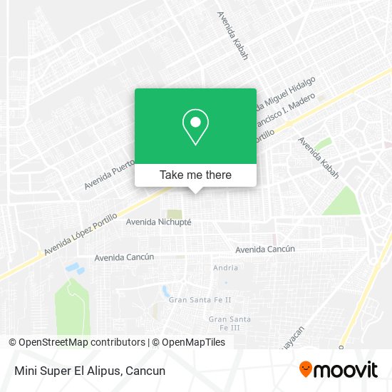 Mapa de Mini Super El Alipus