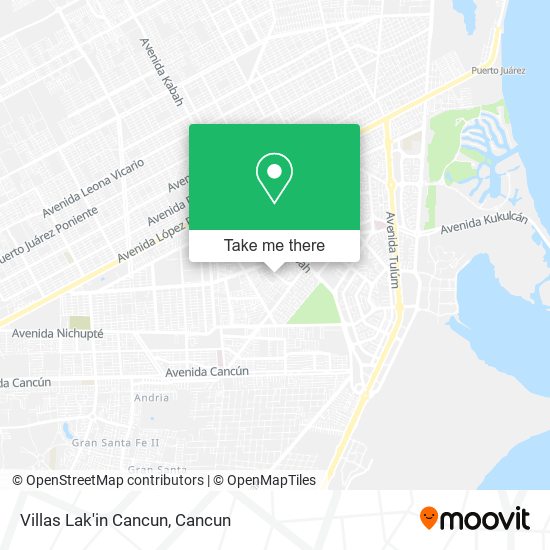 Villas Lak'in Cancun map