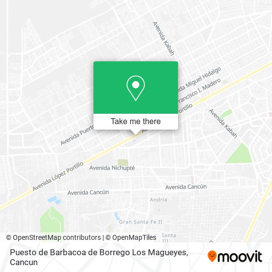 Mapa de Puesto de Barbacoa de Borrego Los Magueyes