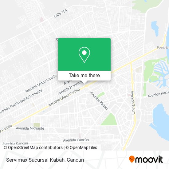 Mapa de Servimax Sucursal Kabah