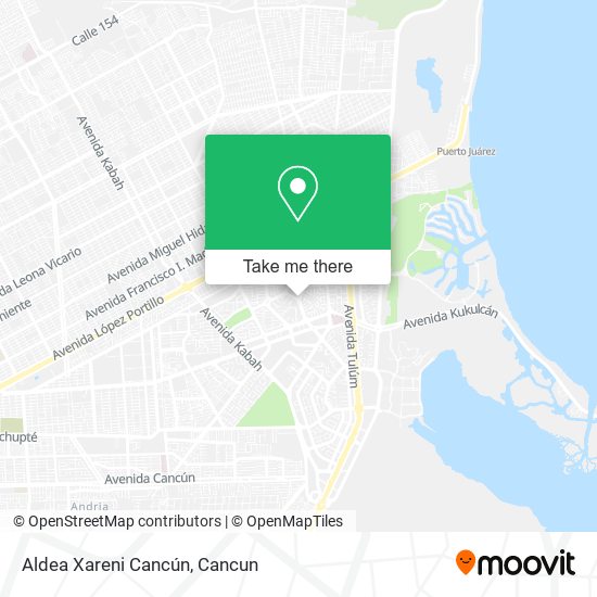 Aldea Xareni Cancún map