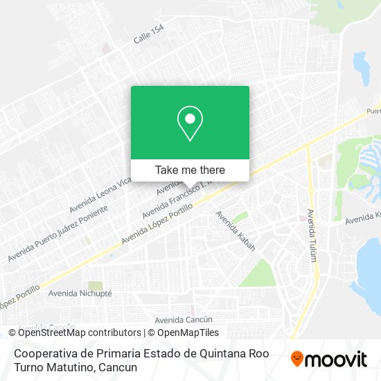 Mapa de Cooperativa de Primaria Estado de Quintana Roo Turno Matutino