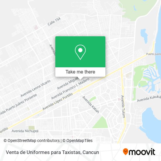 Mapa de Venta de Uniformes para Taxistas