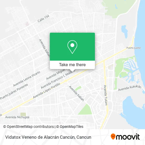 Mapa de Vidatox Veneno de Alacrán Cancún