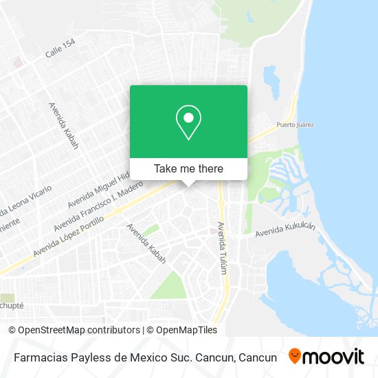 Mapa de Farmacias Payless de Mexico Suc. Cancun