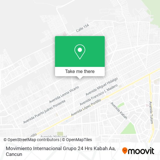 Mapa de Movimiento Internacional Grupo 24 Hrs Kabah Aa