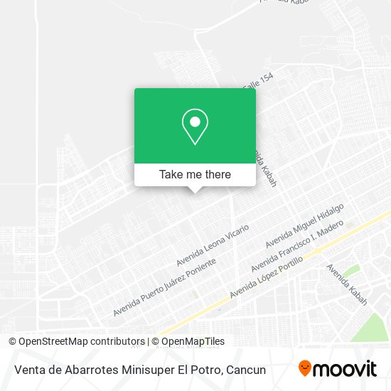 Venta de Abarrotes Minisuper El Potro map