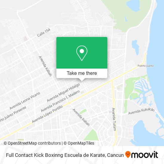Mapa de Full Contact Kick Boxinng Escuela de Karate