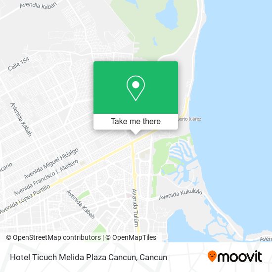 Hotel Ticuch Melida Plaza Cancun map