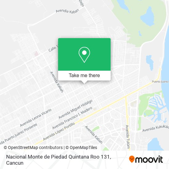 Mapa de Nacional Monte de Piedad Quintana Roo 131