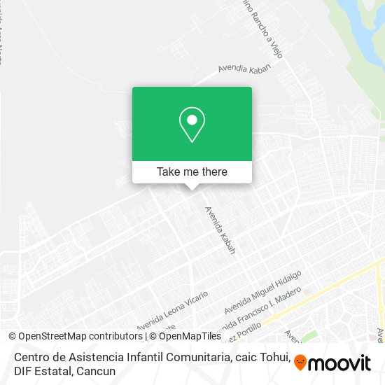 Mapa de Centro de Asistencia Infantil Comunitaria, caic Tohui, DIF Estatal