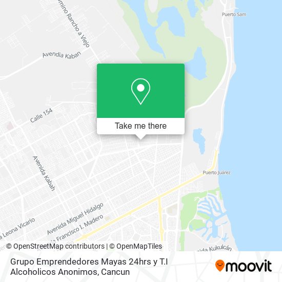 Grupo Emprendedores Mayas 24hrs y T.I Alcoholicos Anonimos map