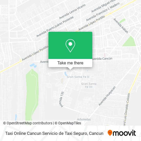 Mapa de Taxi Online Cancun Servicio de Taxi Seguro