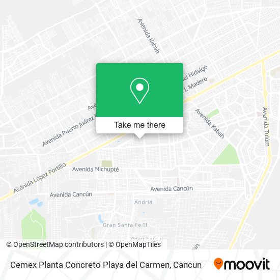 Mapa de Cemex Planta Concreto Playa del Carmen