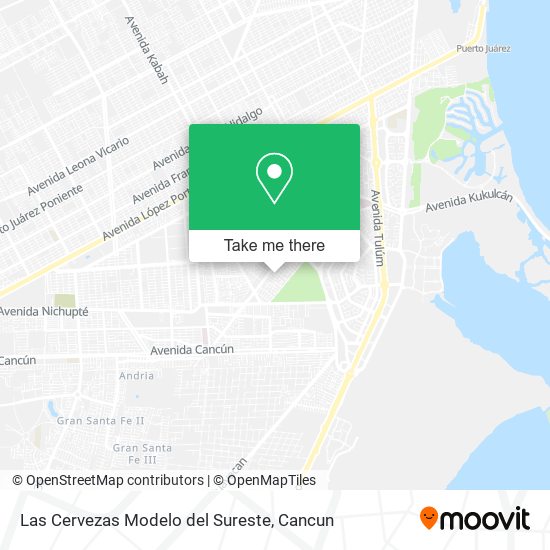 Las Cervezas Modelo del Sureste map