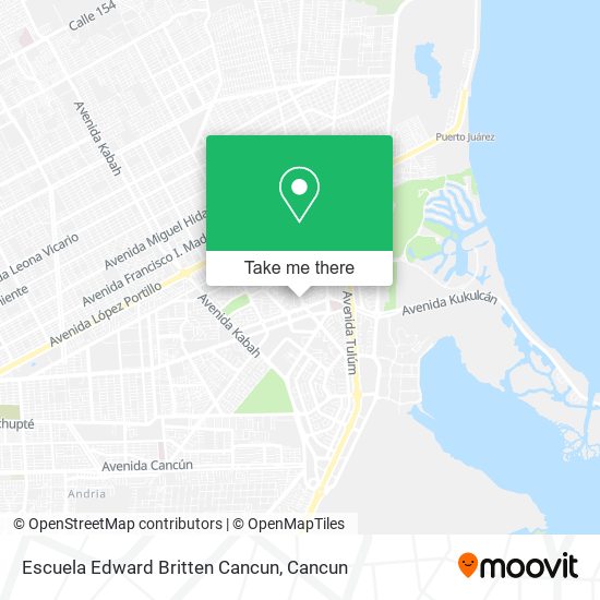 Escuela Edward Britten Cancun map
