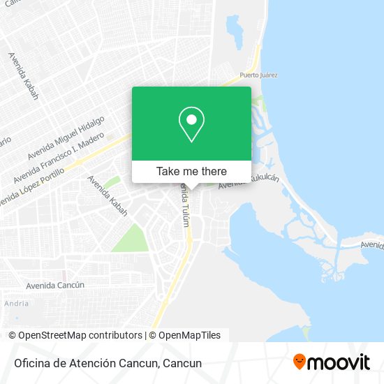 Mapa de Oficina de Atención Cancun
