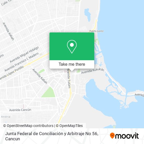 Junta Federal de Conciliación y Arbitraje No 56 map