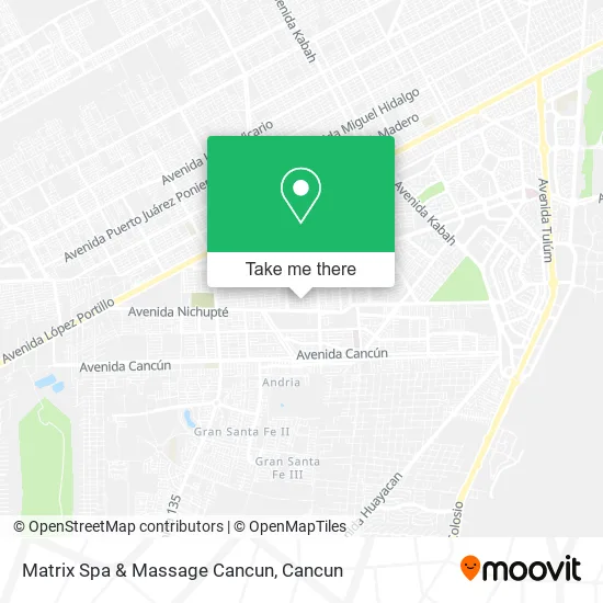 Matrix Spa & Massage Cancun map