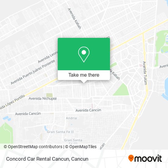 Mapa de Concord Car Rental Cancun