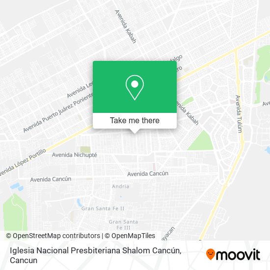 Mapa de Iglesia Nacional Presbiteriana Shalom Cancún