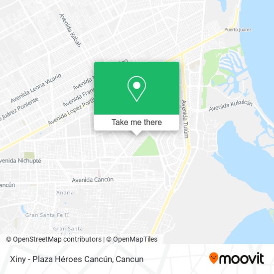 Xiny - Plaza Héroes Cancún map