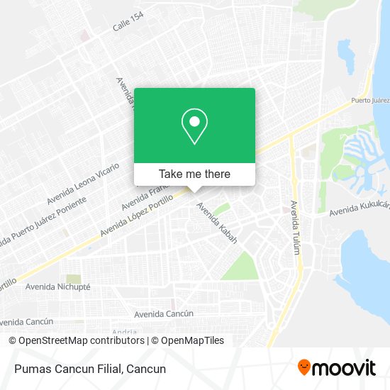 Pumas Cancun Filial map