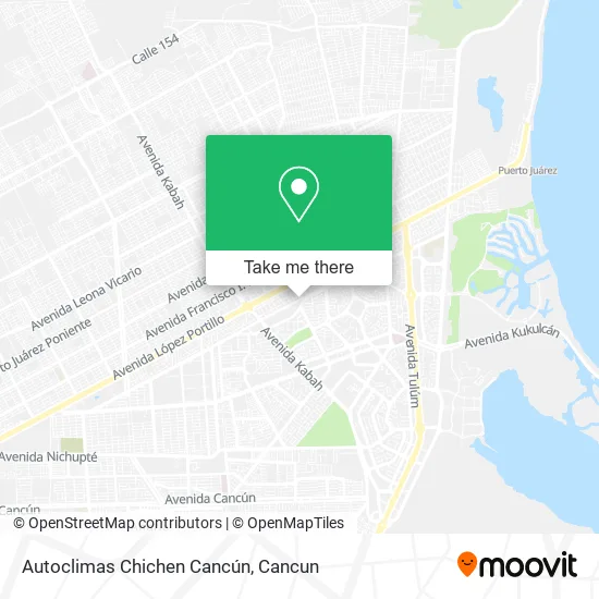 Autoclimas Chichen Cancún map