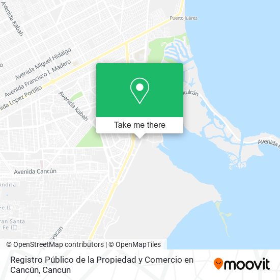 Registro Público de la Propiedad y Comercio en Cancún map