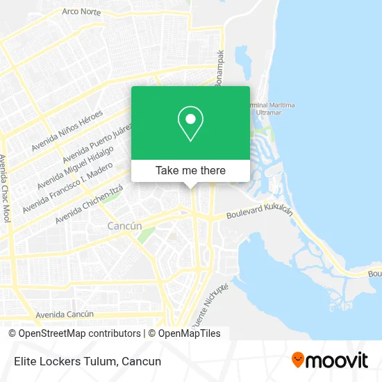 Elite Lockers Tulum map